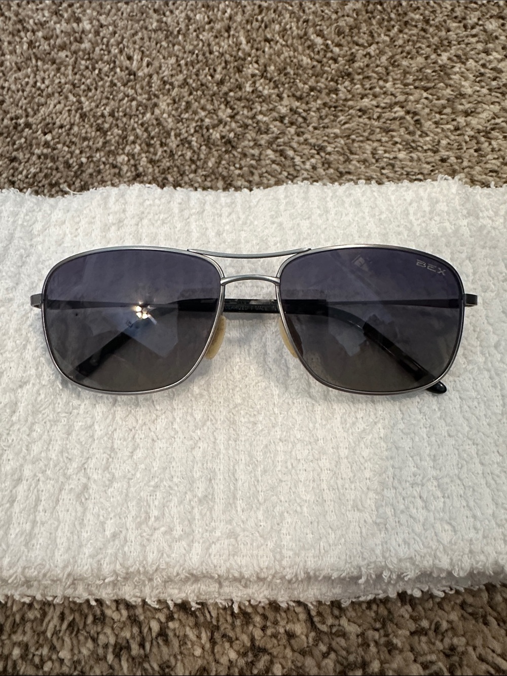 Bex Aviator-Style Metal Sunglasses with Dark Gray Lenses